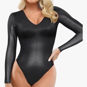 Popilush The Shapewear Bodysuit Faux Leather